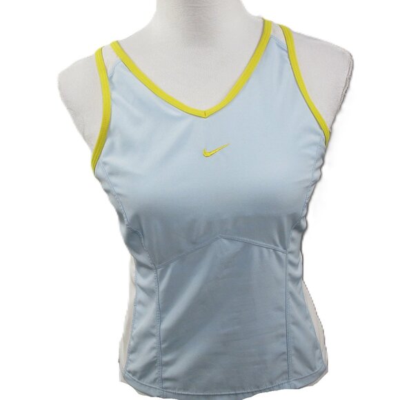 Nike Dri-Fit Light Blue/Yellow Athletic Tank Top Size Small - Picture 1 of 5